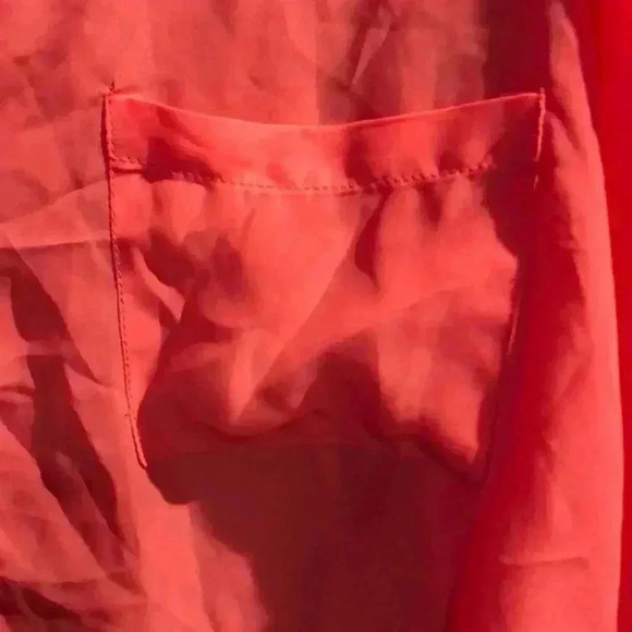 Nollie Women's Medium Semi-Sheer Peach Button Up Blouse - Picture 4 of 4
